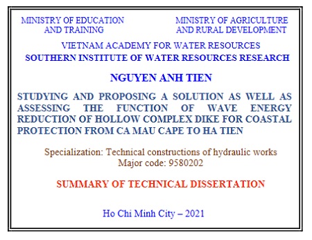 Information about PhD thesis of Postgraduate. Nguyen Anh Tien