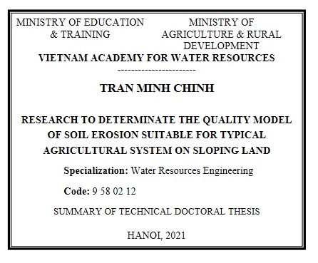 Information about PhD thesis of Postgraduate. Tran Minh Chinh