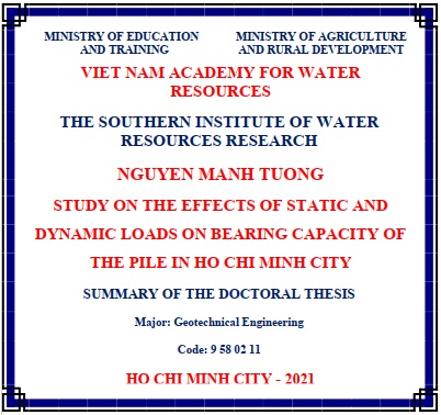 Information about PhD thesis of Postgraduate. Nguyen Manh Tuong