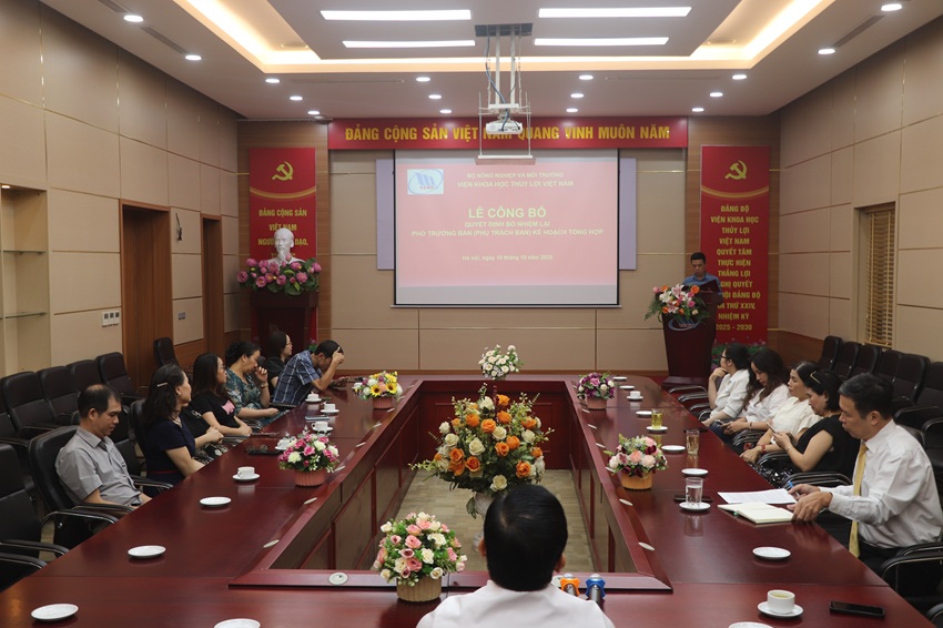 Lễ công bố quyết định bổ nhiệm lại Phó Trưởng Ban phụ trách Ban Kế hoạch Tổng hợp