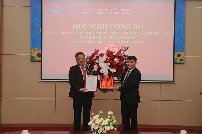 Hội nghị công bố quyết định bổ nhiệm lại Phó Giám đốc Viện Khoa học Thủy lợi Việt Nam