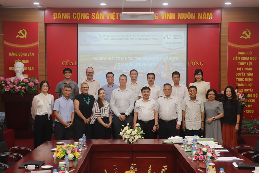 Mở rộng hợp tác quốc tế trong hạch toán tài nguyên nước dựa trên giá trị và thích ứng biến đổi khí hậu thông qua hợp tác quốc tế giữa Viện Khoa học Thủy lợi Việt Nam và Viện Nghiên cứu tài nguyên nước Goyder, Australia