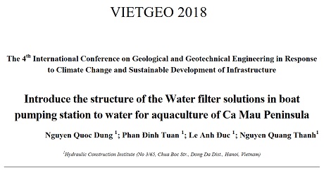 Introduce the structure of the Water filter solutions in boat pumping station to water for aquaculture of Ca Mau Peninsula