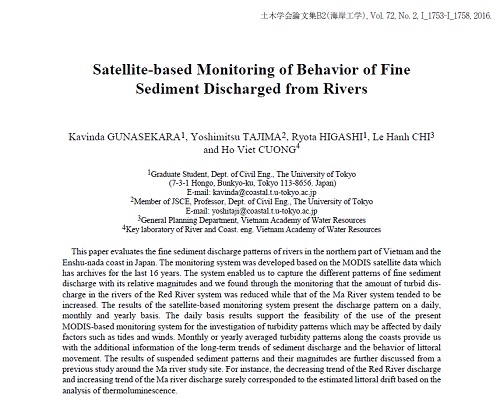 Satellite-based Monitoring of Behavior of Fine Sediment Discharged from Rivers