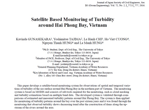 Satellite Based Monitoring of Turbidity around Hai Phong Bay, Vietnam