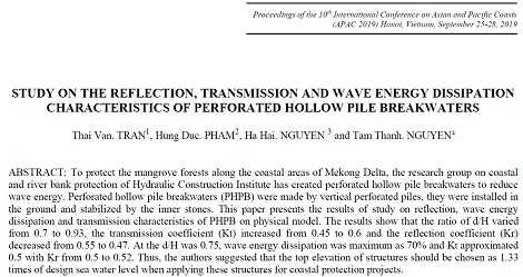 Study on the reflection, transmission and wave energy dissipation characteristics of perforated hollow pile breakwaters