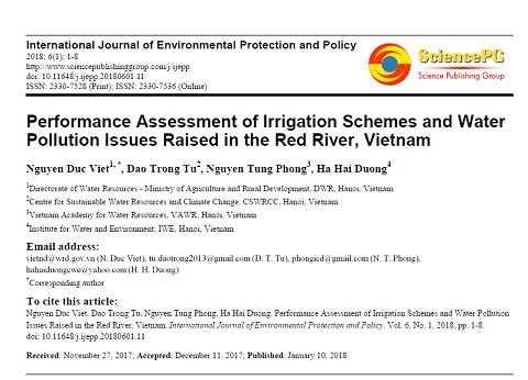 Performance Assessment of Irrigation Schemes and Water Pollution Issues Raised in the Red River, Vietnam