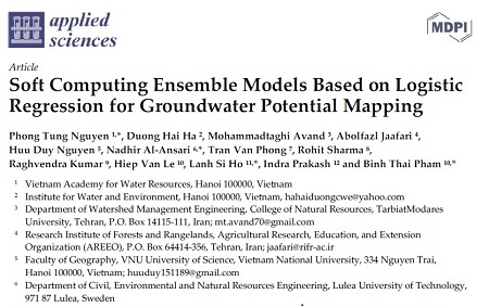 Soft Computing Ensemble Models Based on Logistic Regression for Groundwater Potential Mapping