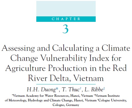 Assessing and Calculating a Climate Change Vulnerability Index for Agriculture Production in the Red River Delta, Vietnam