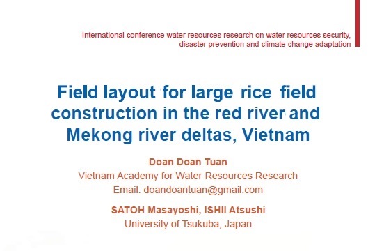 Field layout for large rice field construction in the red river and Mekong river deltas, Vietnam