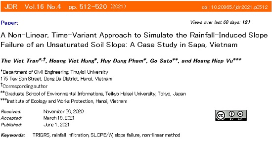 A Non-Linear, Time-Variant Approach to Simulate the Rainfall-Induced Slope Failure of an Unsaturated Soil Slope: A Case Study in Sapa, Vietnam