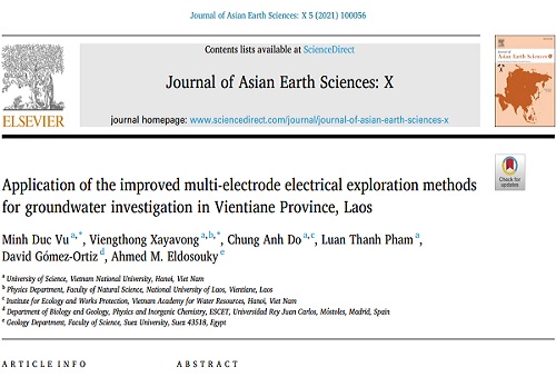 Application of the improved multi-electrode electrical exploration methods for groundwater investigation in Vientiane Province, Laos