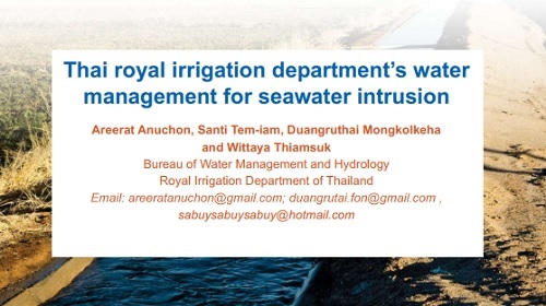 Thai royal irrigation department’s water management for seawater intrusion