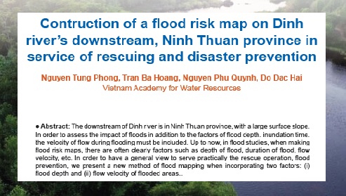 Contruction of a flood risk map on Dinh river’s downstream, Ninh Thuan province in service of rescuing and disaster prevention