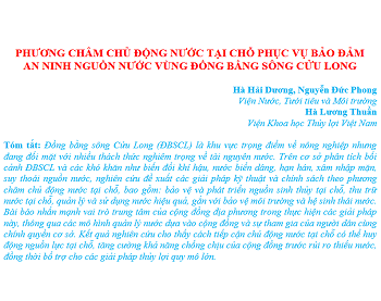 Phương châm chủ động nước tại chỗ phục vụ bảo đảm an ninh nguồn nước vùng đồng bằng sông Cửu Long