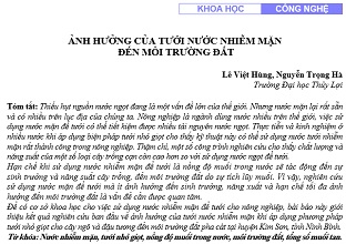 Ảnh hưởng của tưới nước nhiễm mặn đến môi trường đất