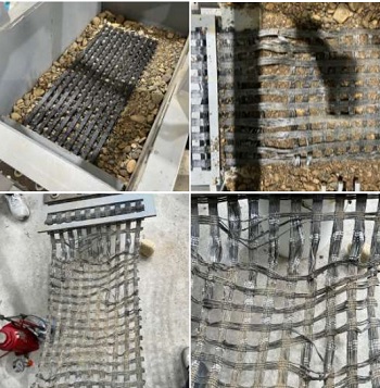 Nghiên cứu thực nghiệm xác định ứng xử của tấm lưới địa kỹ thuật trong khối vật liệu đất đá cuội sỏi tự nhiên