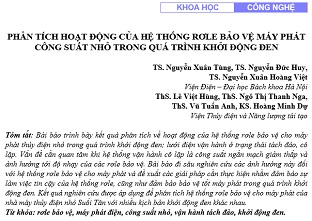 Phân tích hoạt động của hệ thống rơ le bảo vệ máy phát công suất nhỏ trong quá trình khởi động đen