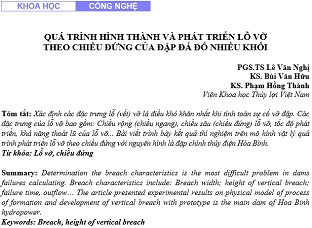 Quá trình hình thành và phát triển lỗ vỡ theo chiều đứng của đập đá đổ nhiều khối