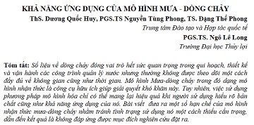 Khả năng ứng dụng của mô hình mưa - dòng chảy