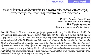 Các giải pháp giảm thiểu tác động của dòng chảy kiệt, chống hạn và ngăn mặn vùng hạ lưu sông Cả