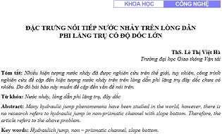 Đặc trưng nối tiếp nước nhảy trên lòng dẫn phi lăng trụ có độ dốc lớn