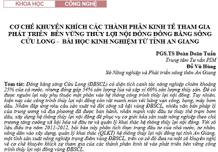 Cơ chế khuyến khích các thành phần kinh tế tham gia phát triển bền vững thủy lợi nội đồng đồng bằng sông Cửu Long - Bài học kinh nghiệm từ tỉnh An Giang