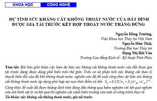 Dự tính sức kháng cắt không thoát nước của đất dính được gia tải trước kết hợp thoát nước thẳng đứng