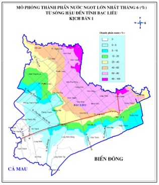 Nghiên cứu đánh giá khả năng nguồn nước ngọt sông hậu phục vụ cấp nước cho vùng sản xuất tôm - lúa tỉnh Bạc Liêu