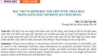 Đặc trưng hình học nối tiếp nước nhảy đáy trong lòng dẫn mở rộng dần đáy bằng