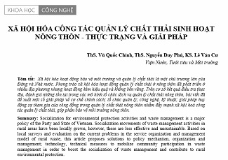 Xã hội hóa công tác quản lý chất thải sinh hoạt nông thôn - thực trạng và giải pháp