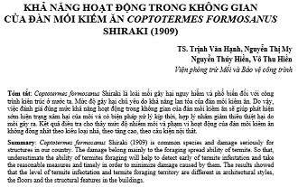 Khả năng hoạt động trong không gian của đàn mối kiếm ăn Coptotermes Formosanus Shiraki (1909)