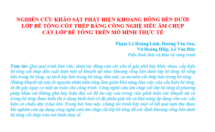 Nghiên cứu khảo sát phát hiện khoang rỗng bên dưới lớp bê tông cốt thép bằng công nghệ siêu âm chụp cắt lớp bê tông trên mô hình thực tế