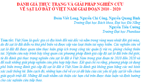 Đánh giá thực trạng và giải pháp nghiên cứu về sạt lở đất ở Việt Nam giai đoạn 2010 - 2020