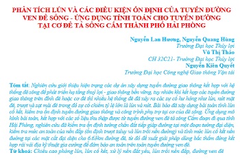 Phân tích lún và các điều kiện ổn định của tuyến đường ven đê sông - Ứng dụng tính toán cho tuyến đường tại cơ đê tả sông cấm thành phố Hải Phòng