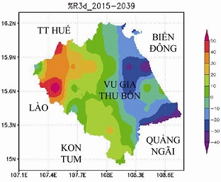 Dự tính biến đổi mưa lớn ở lưu vực sông Vu Gia - Thu Bồn giai đoạn 2015-2039 và giải pháp cắt lũ thích ứng biến đổi khí hậu