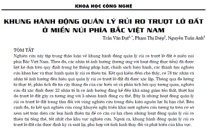 Khung hành động quản lý rủi ro trượt lở đất ở miền núi phía Bắc Việt Nam