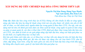 Xây dựng bộ tiêu chí hiện đại hóa công trình thủy lợi