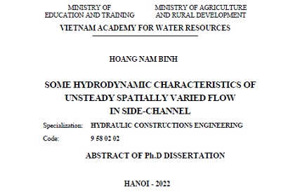 Information about PhD thesis of Postgraduate. Hoang Nam Binh