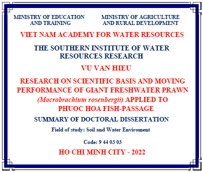 Information about PhD thesis of Postgraduate. Vu Van Hieu