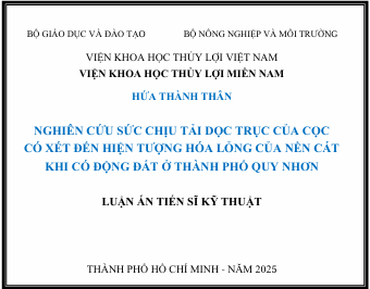 Thông tin Luận án TSKT của NCS. Hứa Thành Thân